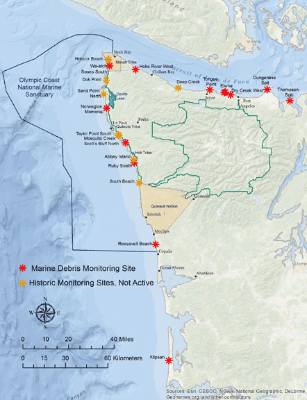 map of citizen science monitoring sites